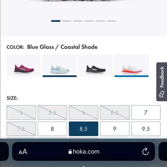 Hoka One One Women's Mach 4 Blue Glass / Coastal Shade 6 B - Picture 6 of 7